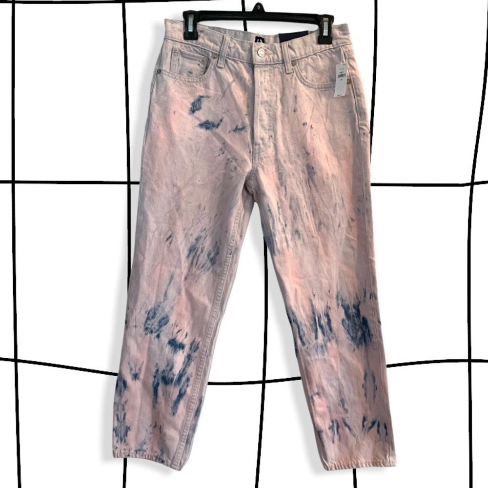 NWT gap pink acid wash high rise jeans